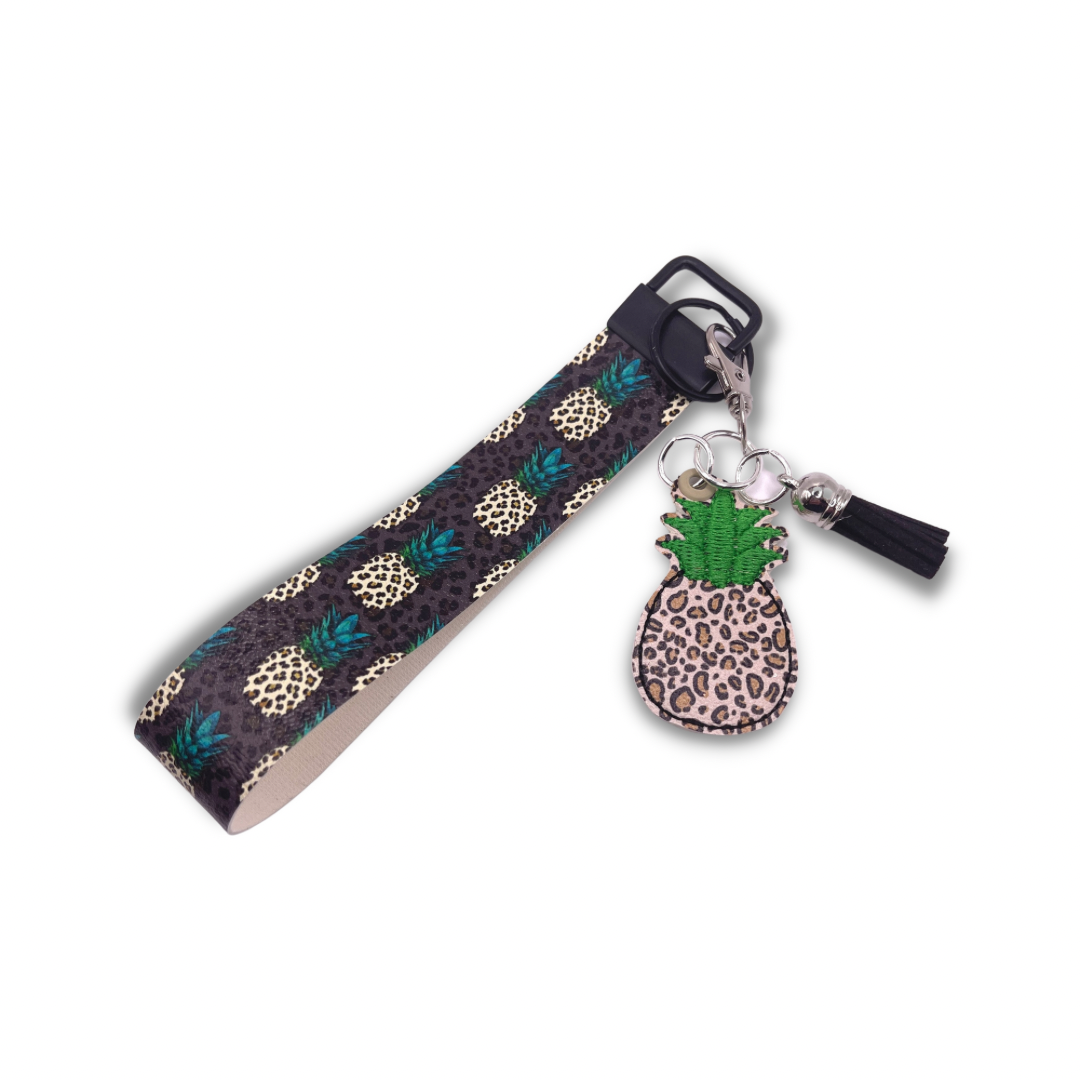 Leopard Pineapple Keychain and Wristlet