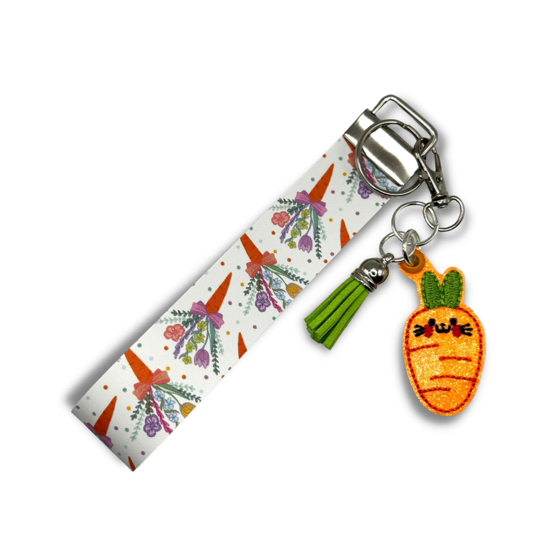 Carrot Bunny Keychain and Wristlet
