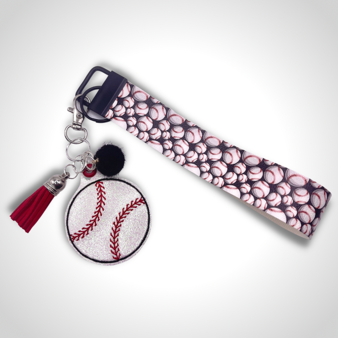 Baseball Keychain and Baseball Wristlet