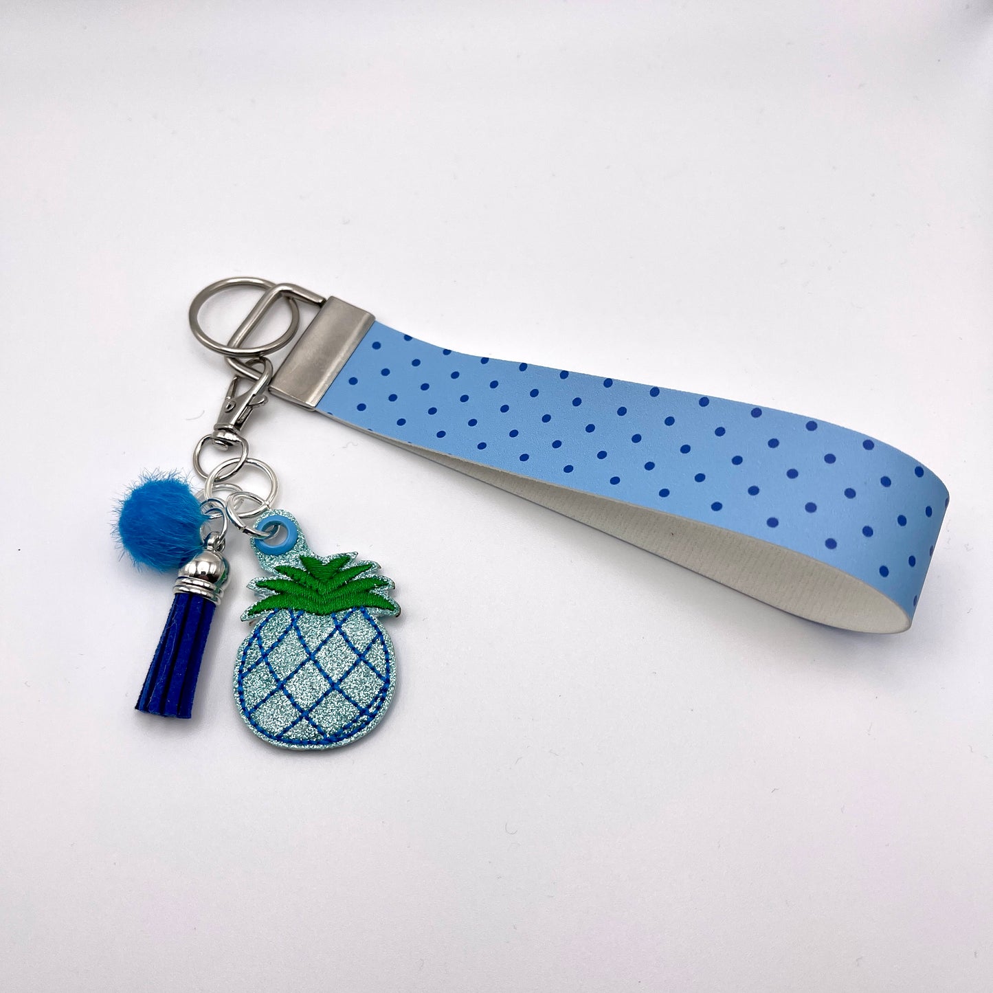 Blue Pineapple Keychain and Wristlet