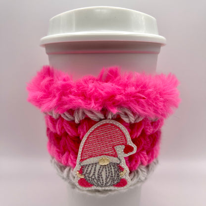 Pink gnome coffee cozy sleeve | 3 Blue Pineapples