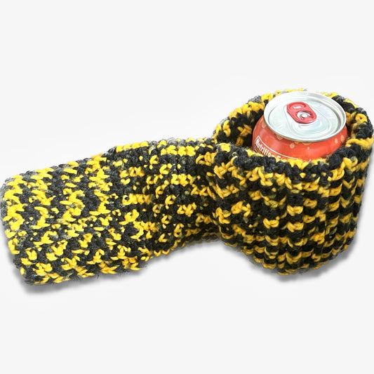 Black and Yellow Mitten Can Cozy