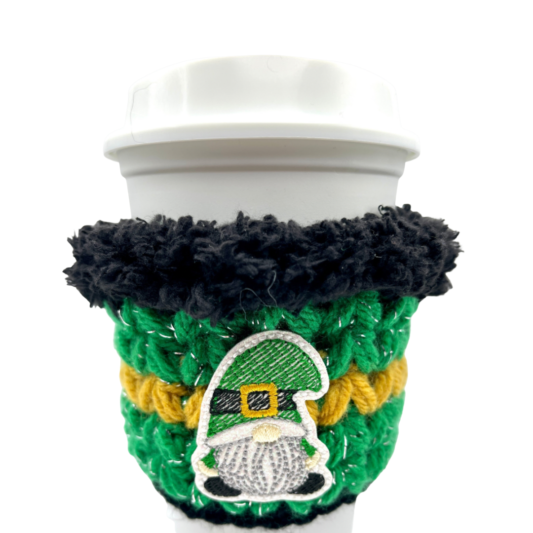 Saint Patricks Day Gnome Coffee Cozy Sleeve