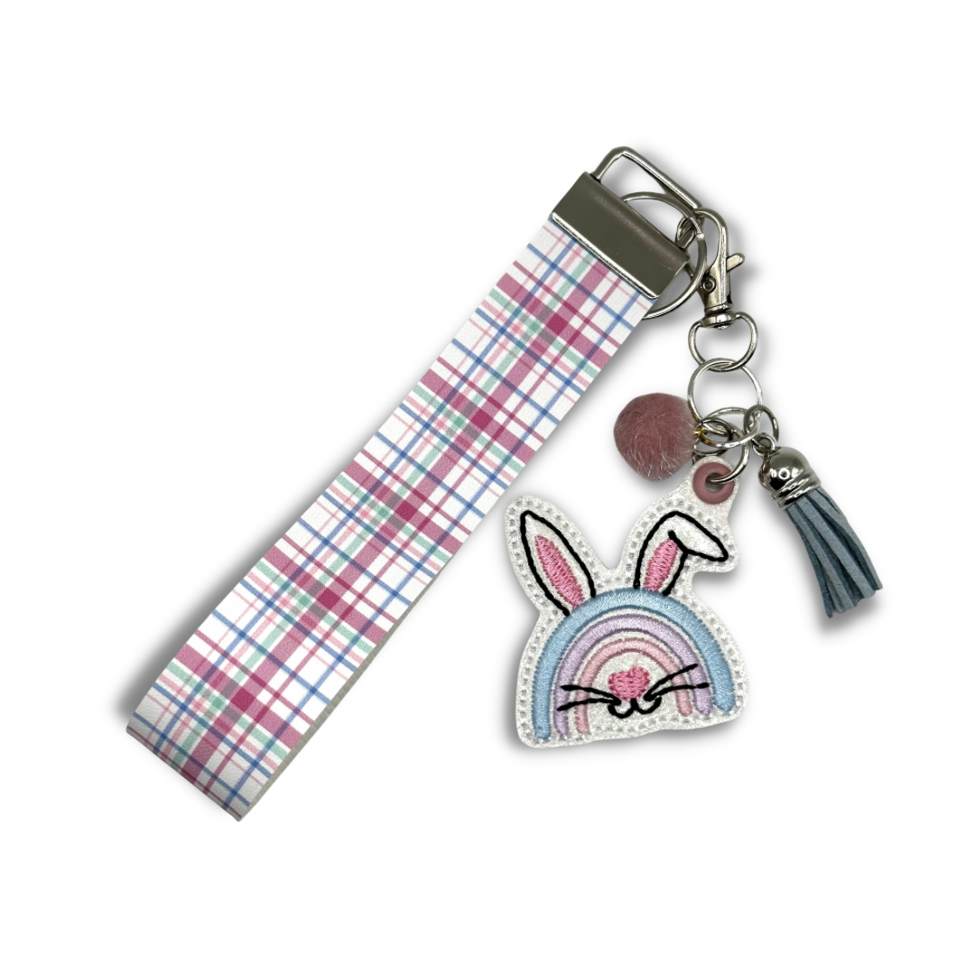 Rainbow Bunny Keychain and Wristlet