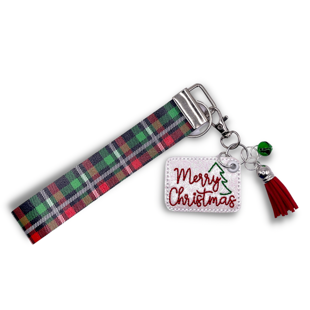 Merry Christmas Keychain and Wristlet