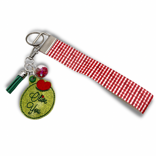 Olive You Keychain and Wristlet