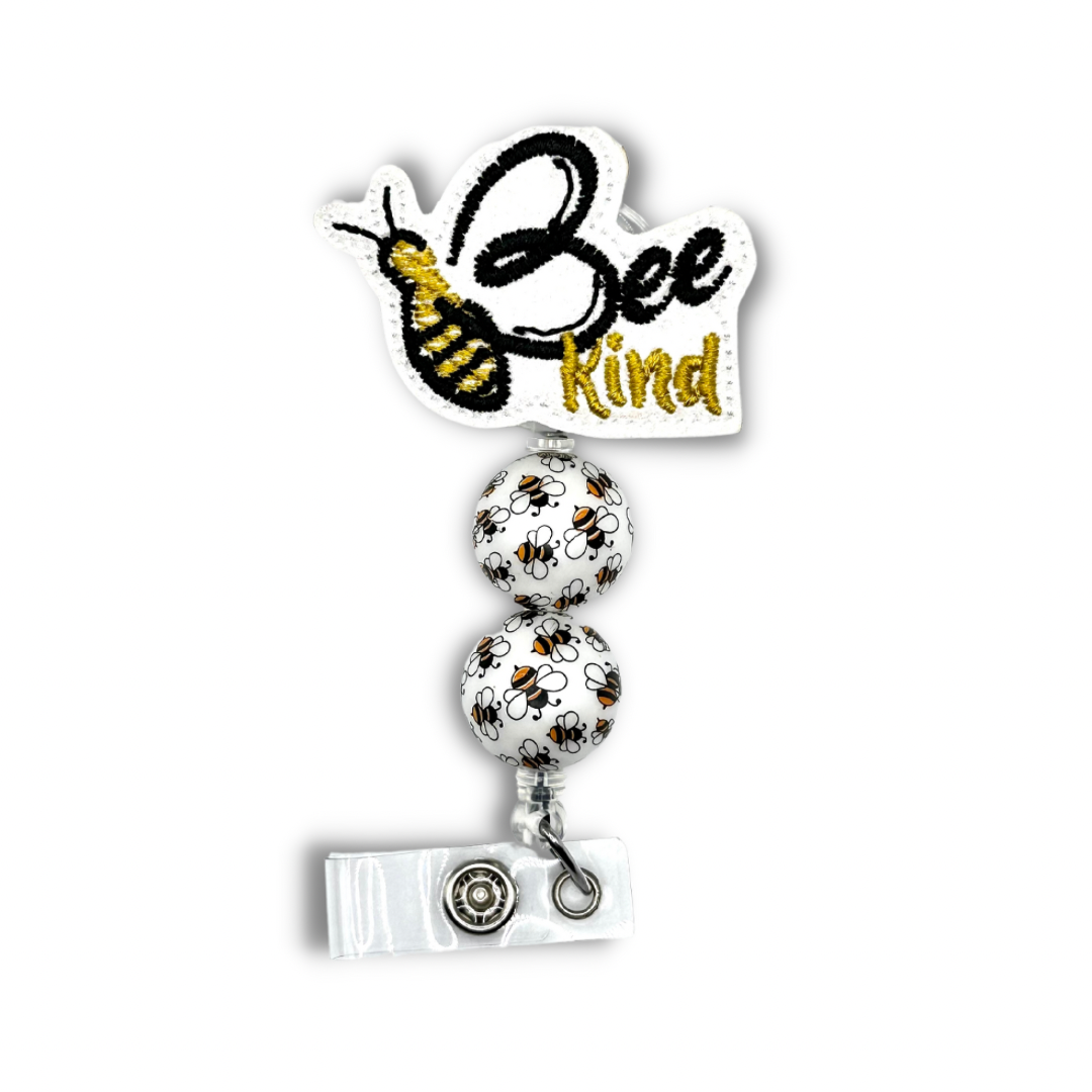 Bee Kind Beaded Badge Reel