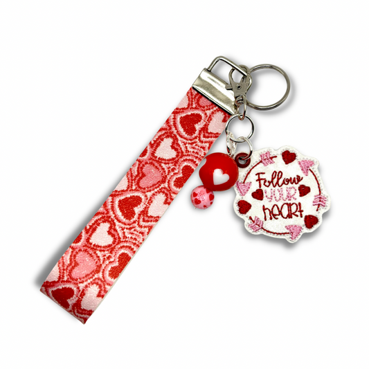 Follow Your Heart Heart Keychain and Wristlet