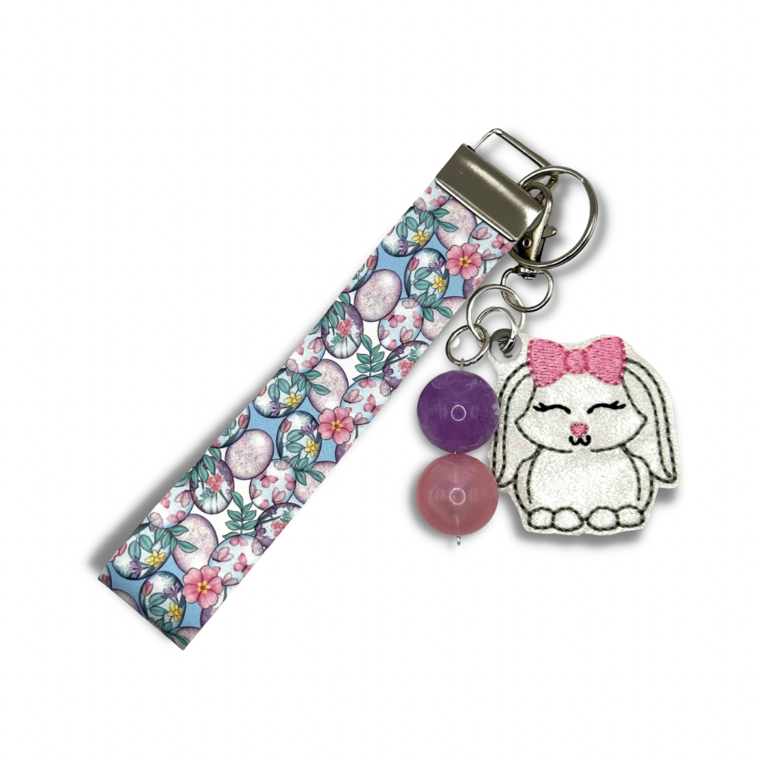 Bunny with Bow Keychain and Wristlet