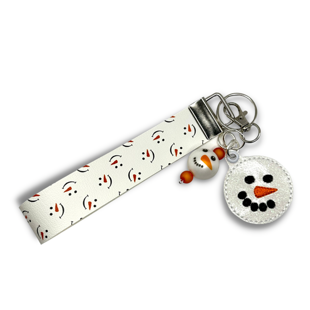 Snowman Head Keychain and Wristlet