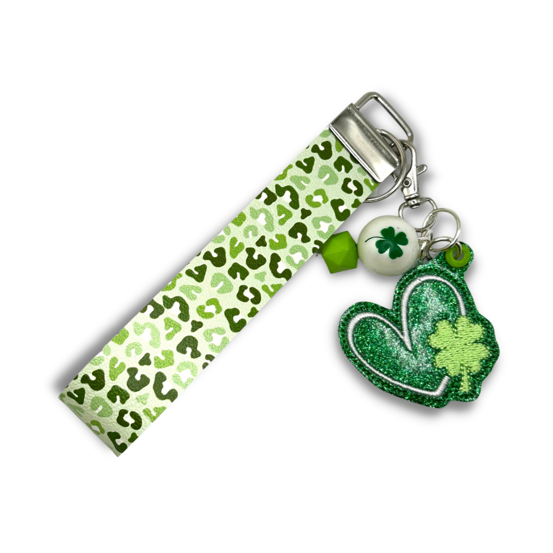 Clover Heart Keychain and Wristlet