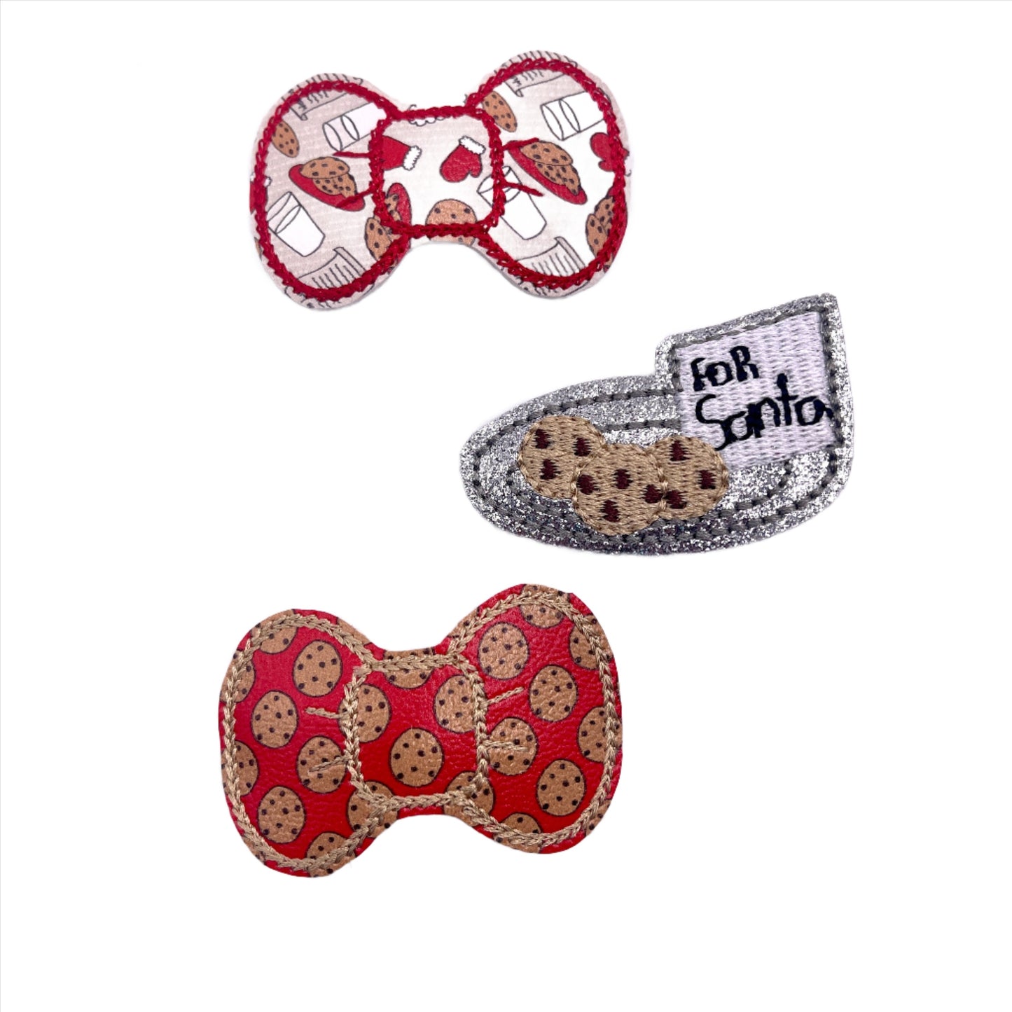 Santa cookies hair clip set