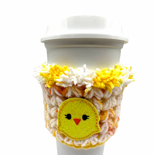 Yellow Chick Crocheted Coffee Cozy