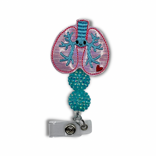 Lungs Beaded Badge Reel