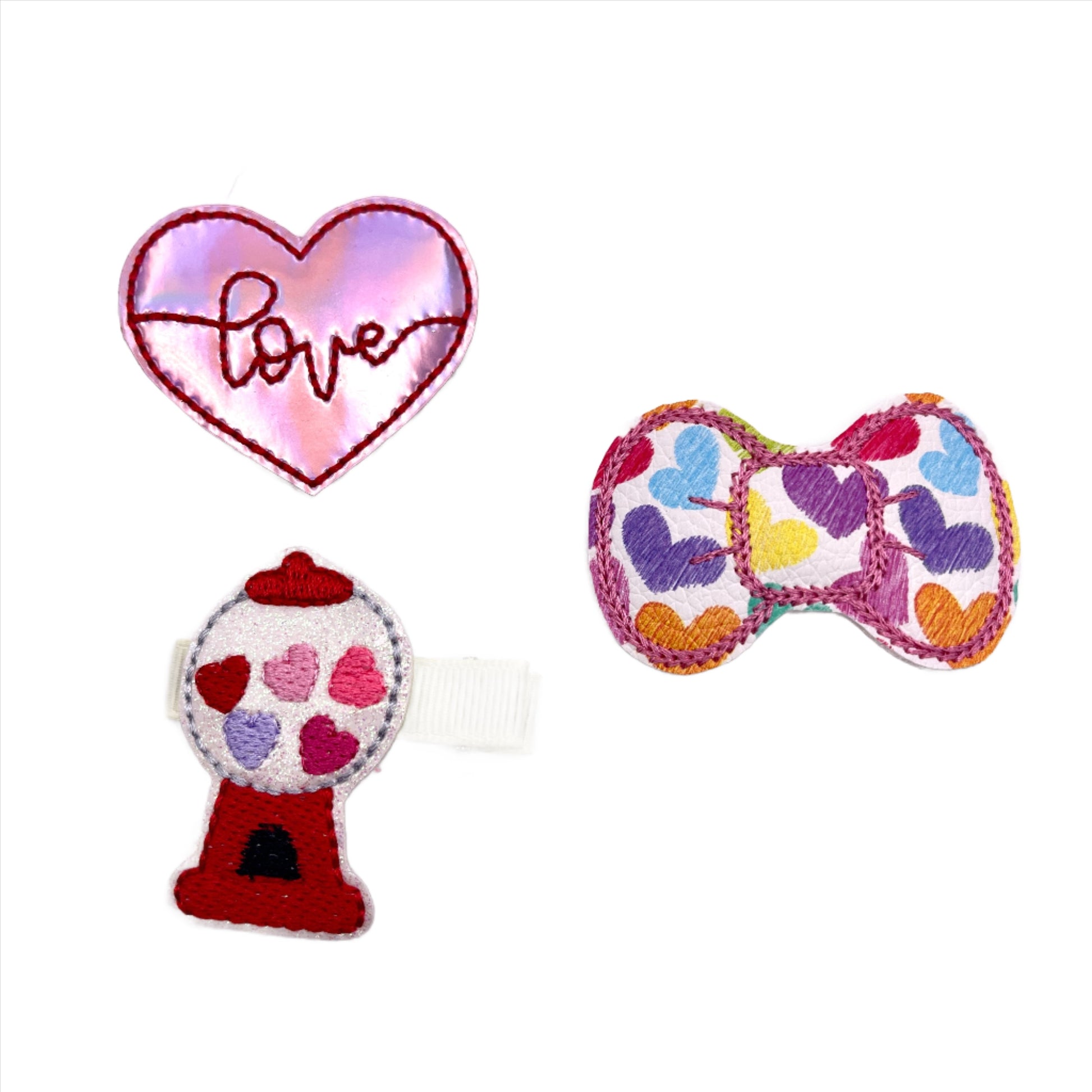 Candy Machine and Heart Hair Bow Clip Set | 3 Blue Pineapples