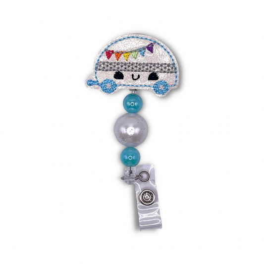 Rainbow Banner Camper Badge Reel