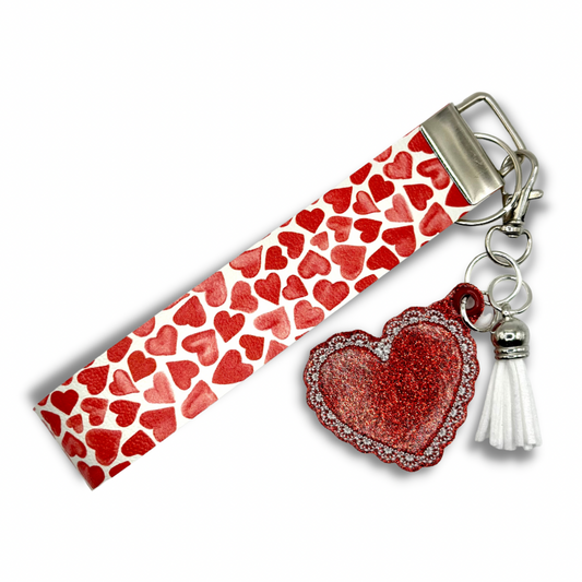 Lacey Heart Keychain and Wristlet