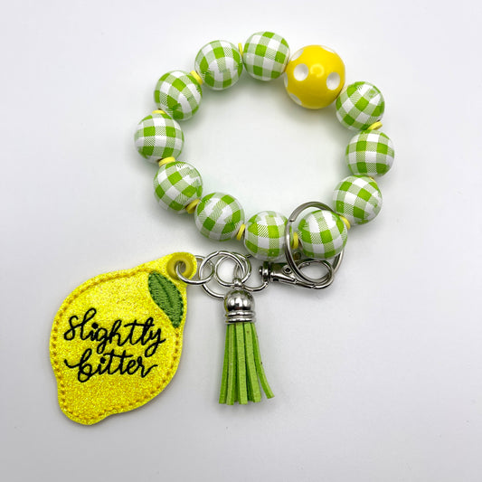 Slightly Bitter Keychain with Beaded Wristlet