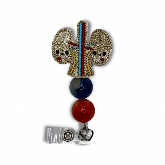 Kidneys Beaded Badge Reel
