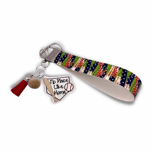 No Place Like Home Baseball Keychain and Wristlet